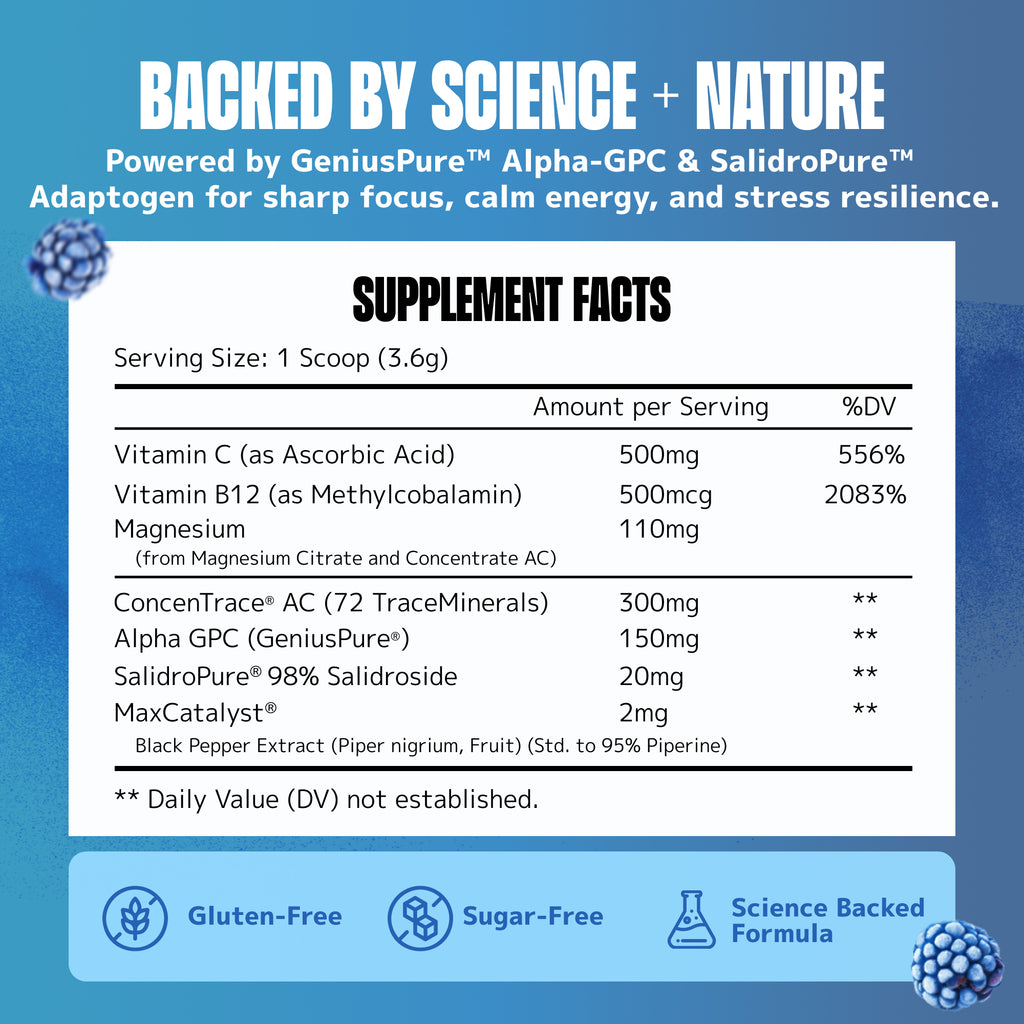 Brain Fuel + Hydration Drink Mix: Strawberry Kiwi Lemonade