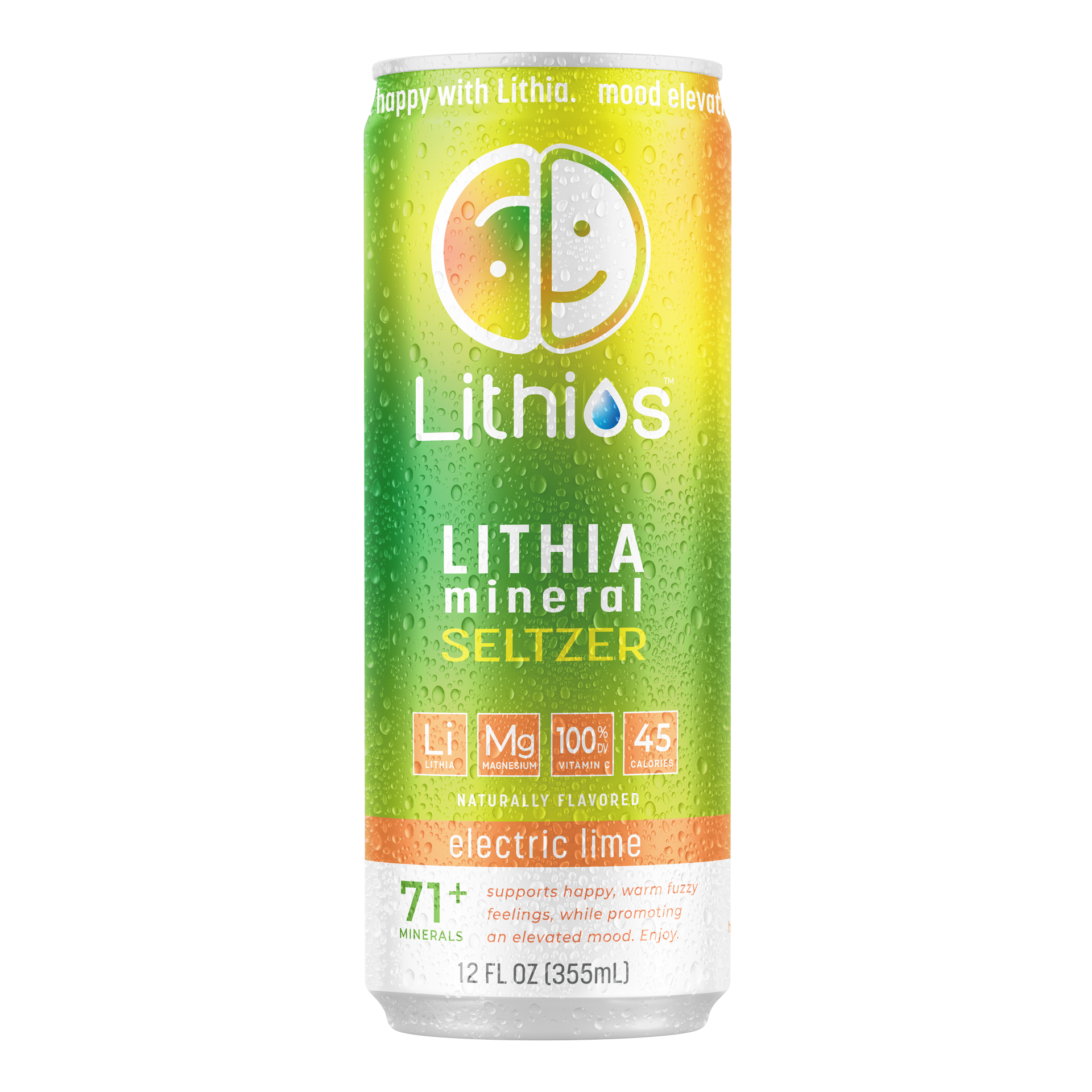 Lithios Lithia Mineral Seltzer Electric Lime